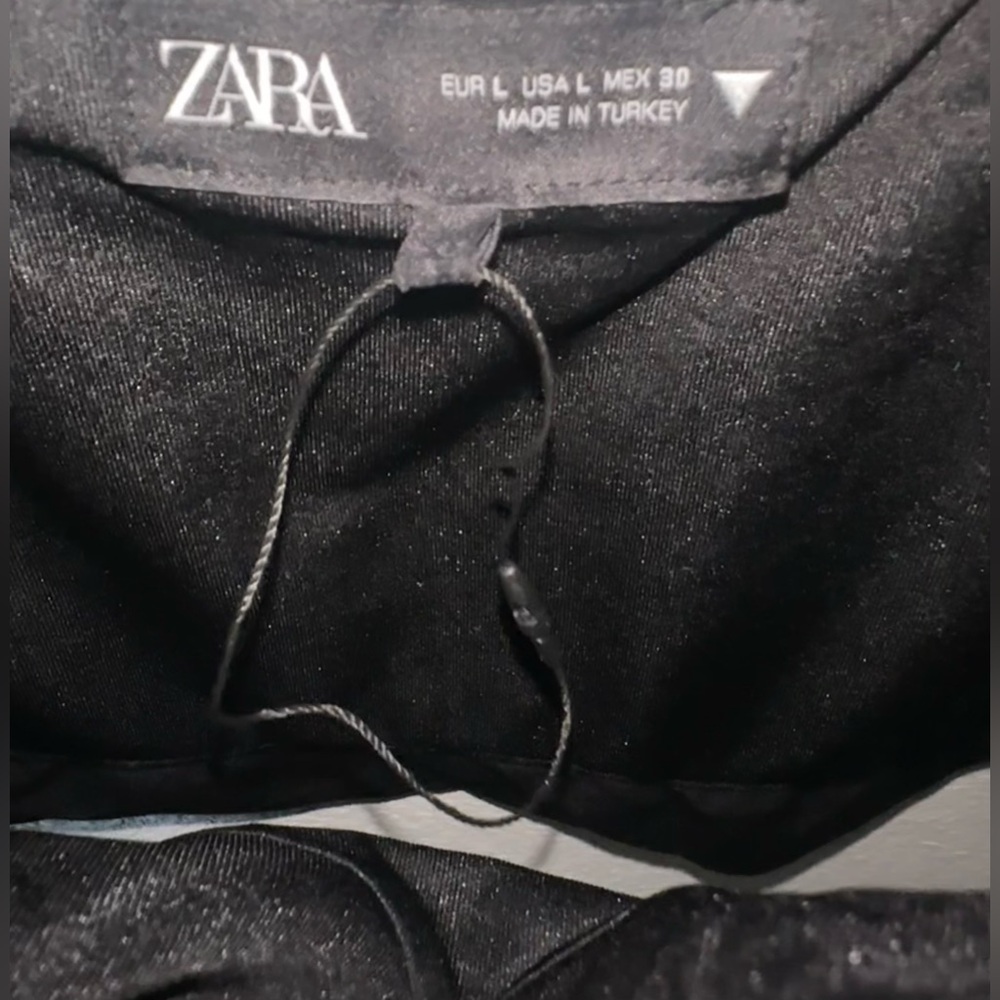 Zara Black Ruffled Crop Top-Large - Picture 8 of 10